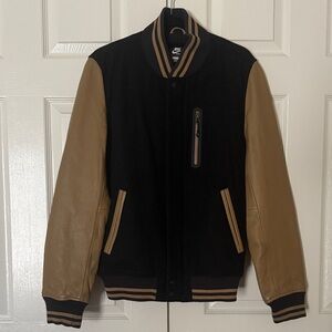 Nike Men's Black and Tan Varsity Jacket